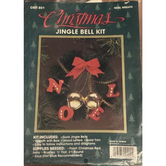 Christmas Jingle Bell Kit NOEL WREATH Craft Bells Ribbon Red Green NEW Xmas - Picture 1 of 2